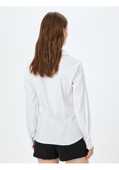 Koton Klasik Yaka Uzun Kollu Slim Fit Gömlek Beyaz 5sak60046uw Beyaz