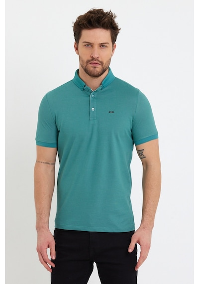 Jeus Erkek Pike Lacoste Kumaş Yakalı Koyu Mint Tshirt