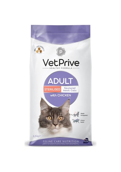 Vet Prive Sterilised Tavuklu Kısırlaştırılmış Kedi Maması 1,5 Kg