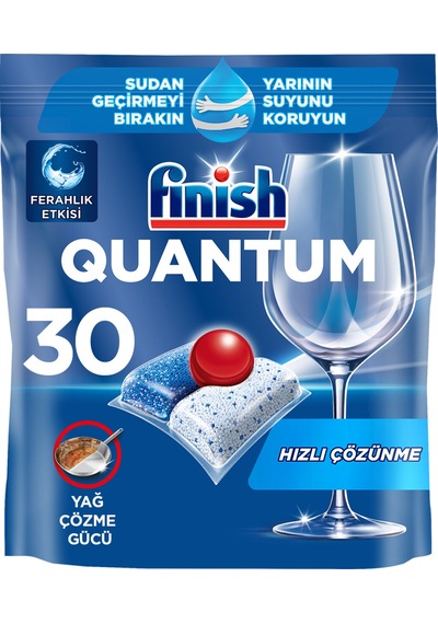 Finish Quantum 30 Kapsül Bulaşık Makinesi Deterjanı Tableti 3 Adet