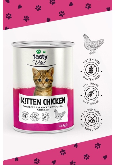 Tavuklu Yavru Kedi Konservesi Pate Ve Yumuşak Formda 415 Gr