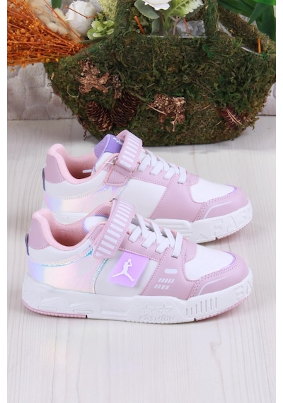 Fort Cool King Kısa Anatomik Rahat Hafif Sneaker Kız Çocuk Ayakkabı Pudra