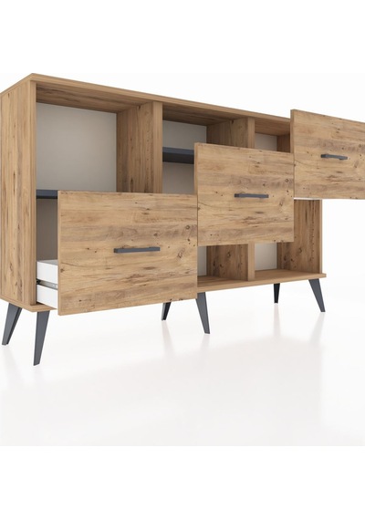 Arges Konsol 2 Raflı 3 Çekmeceli 132x30x83 Çam-antrasit/çam Antrasit/çam Arges Konsol 2 Raflı 3 Çekmeceli 132x30x83 Çam-antrasit/çam Antrasit/çam