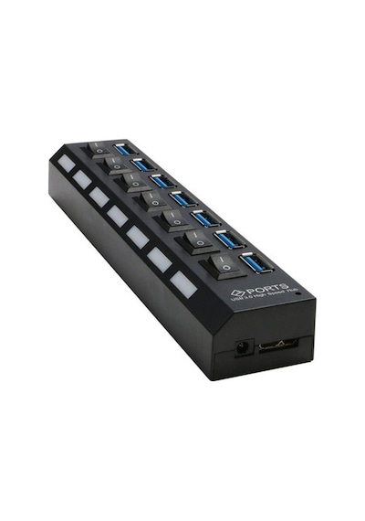 Triline 7 Port Adaptörlü Usb Usb 3.0 On Off Tuşlu Hub Çoklayıcı