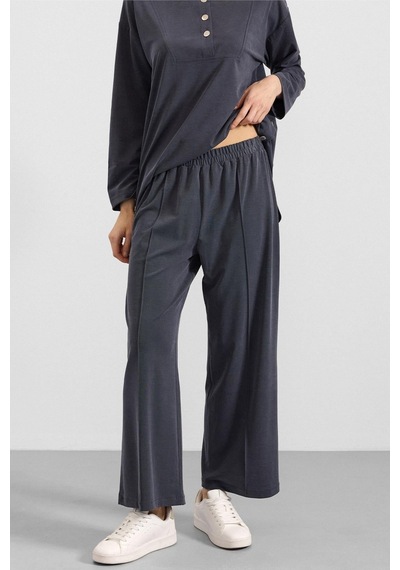 Olcay Metal Düğmeli Premium Kumaş Sweat Pantolon Takım Lacivert 9405-tk