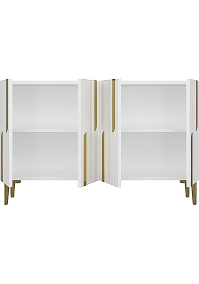 Ka1231bg Nota Konsol Ve Tv Sehpası Beyaz -gold 120cm Beyaz-gold
