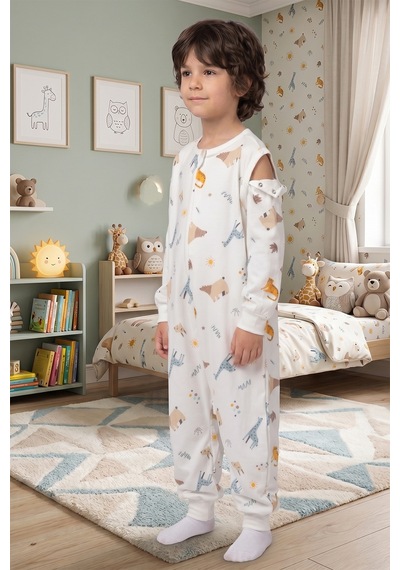 Baby Mod Bebek Çocuk Uyku Tulumu %100 Doğal Pamuk Özel Kumaş 1.0 Tog Unisex Beyaz