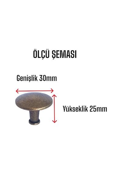 Düz Düğme Antik Sarı Kulp Mobilya Çekmece Dolap Kapak Kulbu Metal Kulp Aksesuarları Vidalı