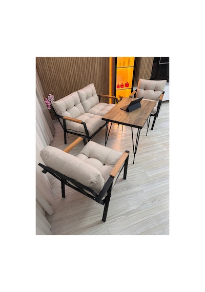 Houseart Gül Metal Bahçe Koltuk Takımı 2+1+1 Masalı Balkon Teras Cafe Oturma Grubu Krem Houseart Gül Metal Bahçe Koltuk Takımı 2+1+1 Masalı Balkon Teras Cafe Oturma Grubu Krem