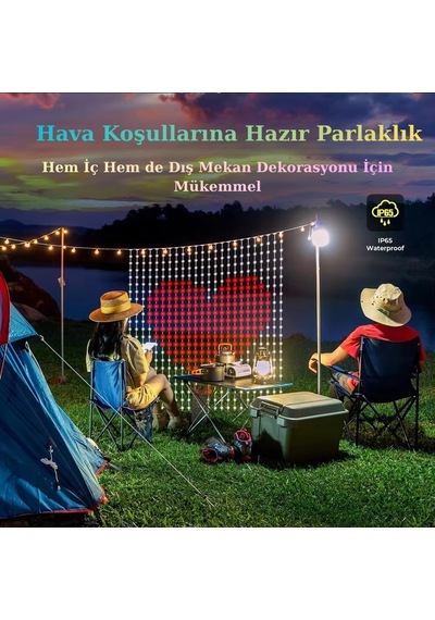 Rgb Akıllı Perde Işıkları 400 Led Işıklı Uzaktan Kumanda Hediye