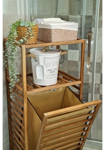 Digithome Ceviz Rengi Ahşap Kirli Sepetli Banyo Düzenleyici Raf Cvz01 Ceviz Digithome Ceviz Rengi Ahşap Kirli Sepetli Banyo Düzenleyici Raf Cvz01 Ceviz