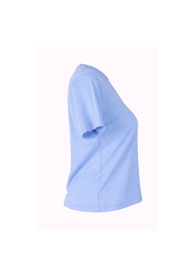 Trender Kurdele Baskı Mavi Kadın T-shirt 6719