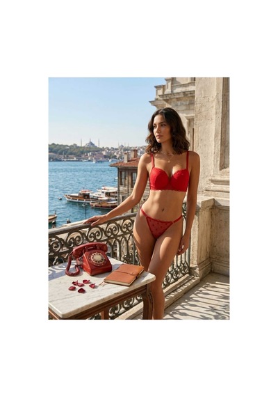 La Linaa Valentina Destekli Tangalı Sütyen Takımı Kadın İç Çamaşır Telli Dolgulu Kırmızı - 874555550 Kırmızı La Linaa Valentina Destekli Tangalı Sütyen Takımı Kadın İç Çamaşır Telli Dolgulu Kırmızı - 874555550 Kırmızı