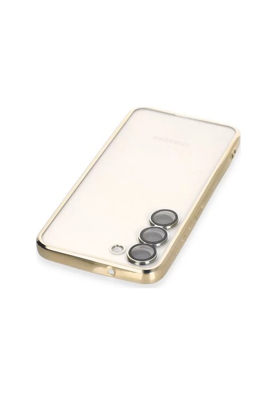 Newface Samsung Galaxy S23 Plus Kılıf Razer Lensli Silikon - Gold Altın