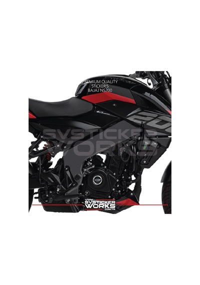 Bajaj Ns200 Orta Şase Karbon Kaplama Sticker Etiket Modeli