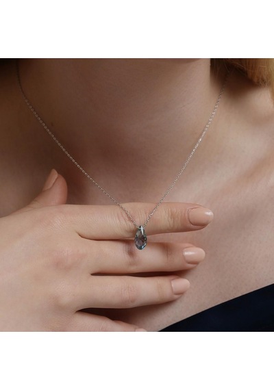 Madam Matmazel Swarovski Kristal Renkli Taşlı Gümüş Kadın Kolye,925 Ayar Gerçek Gümüş, Rodyum Kaplama Madam Matmazel Swarovski Kristal Renkli Taşlı Gümüş Kadın Kolye,925 Ayar Gerçek Gümüş, Rodyum Kaplama