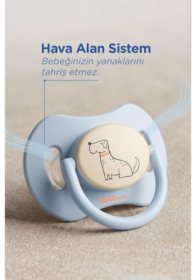 Wee Baby Duo Simetrik Uçlu Emzik 6-18 Ay No:2 Mavi -sarı