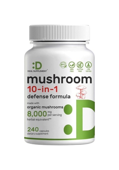 Deal Supplement Organic Mushroom 10 İn 1 Defense Formula 8.000 Mg - 240 Capsules