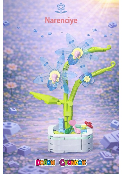 Mikro Blok Kristal Narenciye Çiçek Setleri Mini - Çiçek - Blossom Çiçek