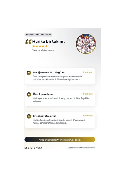 Tr Sevda Kuşu Siyah Yuvarlak 20 Parça 6 Kişilik Lüx Kahvaltı Takımı Seti Diğer