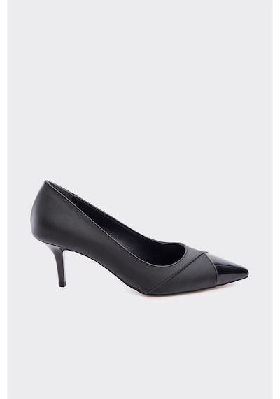 Derinet Kısa İnce Topuk Kadın Stiletto Siyah Siyah