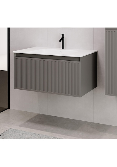 Denko Belgrad 81 Cm Çimento Gri Banyo Dolabı Alt Modül Lavabo Antrasit Denko Belgrad 81 Cm Çimento Gri Banyo Dolabı Alt Modül Lavabo Antrasit