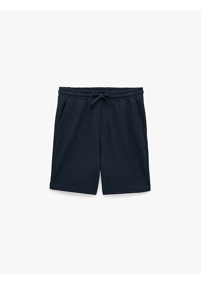 Koton Regular Fit Cepli Bermuda Beli Bağcıklı Şort Lacivert 6sam40068mk
