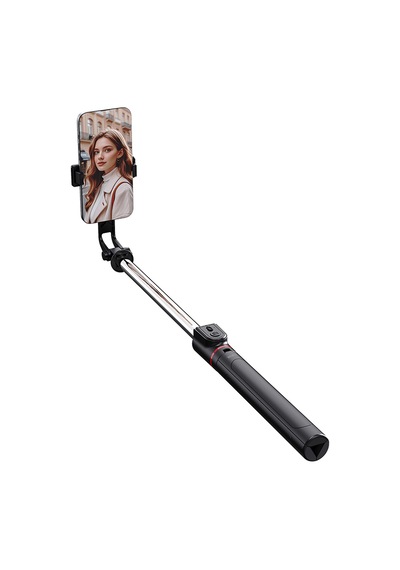 Wiwu Wi-se015 Canlı Yayın Dolgu Işıklı Teleskopik Tripod Ve Selfie Çubuğu Siyah