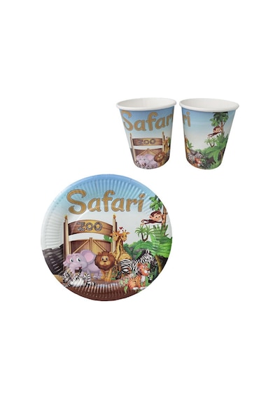 Safari Temalı Parti Seti 8 Kişilik