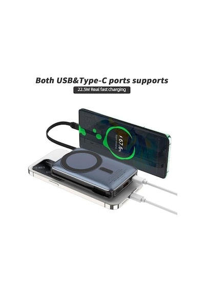 Magnetic Power Bank 10000 Mah Kablosuz Hızlı Şarj Magsafe Uyumlu Led Ekranlı, 22.5w Pd Qc Taşınabilir Şarj Cihazı, Standlı, Type-c Usb Powerbank Güç Kaynağı Derin Lacivert Diğer Magnetic Power Bank 10000 Mah Kablosuz Hızlı Şarj Magsafe Uyumlu Led Ekranlı, 22.5w Pd Qc Taşınabilir Şarj Cihazı, Standlı, Type-c Usb Powerbank Güç Kaynağı Derin Lacivert Diğer