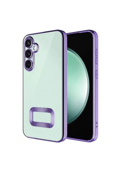 Galaxy Uyumlu S23 Fe Kılıf Kamera Korumalı Logo Gösteren Zore Omega Kapak Lila