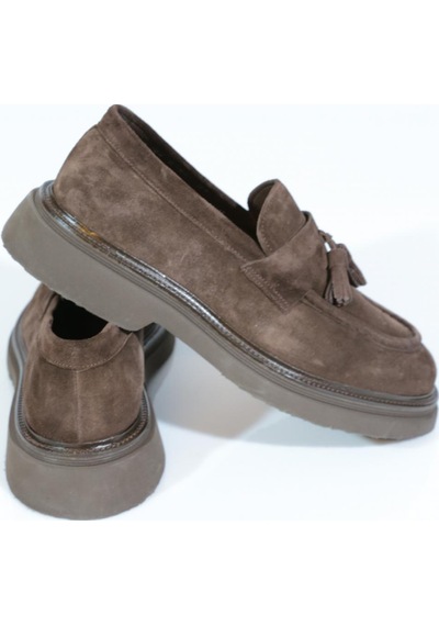 Dgn 2136 Erkek Loafer Ayakkabi Kahve Süet