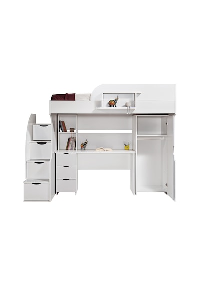 Ranza, Litera Ranza Dolap Çalışma Masası Beyaz + 1 Adet Comfort Yatak 90 x 190 Cm Ranza, Litera Ranza Dolap Çalışma Masası Beyaz + 1 Adet Comfort Yatak 90 x 190 Cm