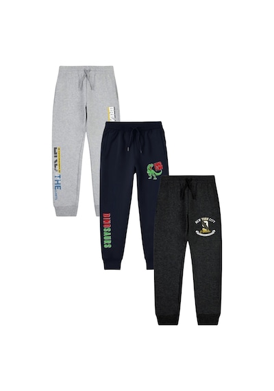 Panios Kids 3'lü Baskı Detaylı Çift Cepli Erkek Çocuk Jogger Eşofman Altı Çok Renkli