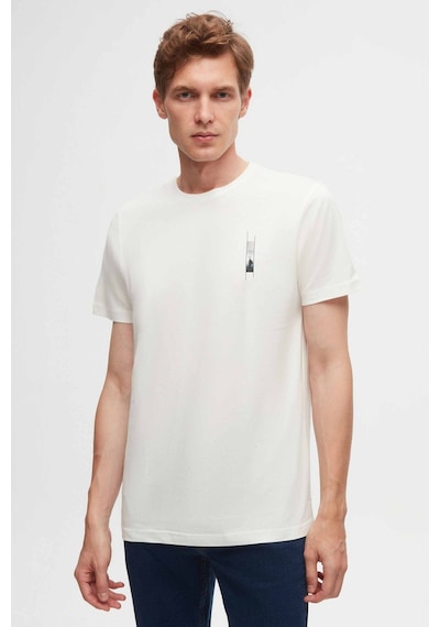 D's Damat Regular Fit Beyaz Baskılı %100 Pamuk T-shirt 2EC14ORT05213 Beyaz