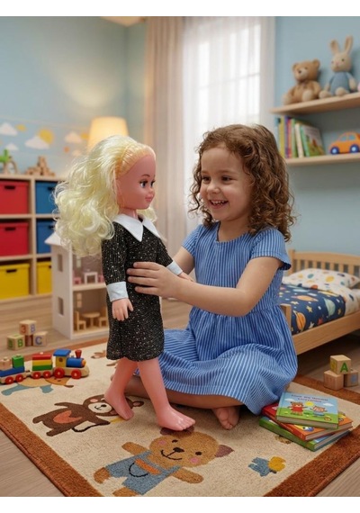 Laura Bebek 40cm Sesli İnteraktif Türkçe Konuşan Eklemleri Hareket Eden Şık Elbiseli Oyuncak Bebek 1