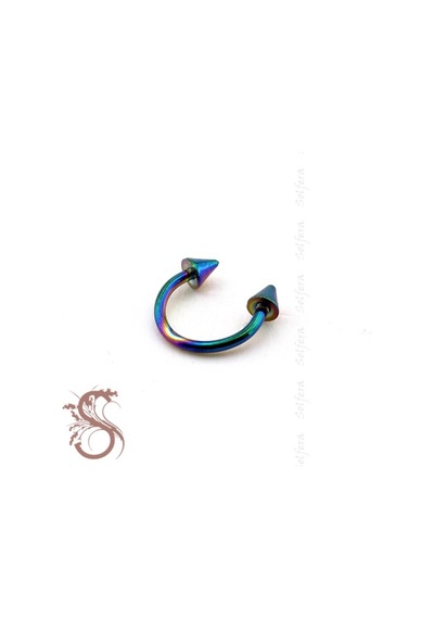 Yarım Halka Karışık Renli Sivri Uçlu Vücut Piercing P327 Çok Renkli