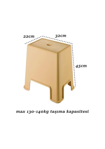 Geseus Banyo Taburesi Büyük Boy Çok Amaçlı Tabure Açık Kahve-481