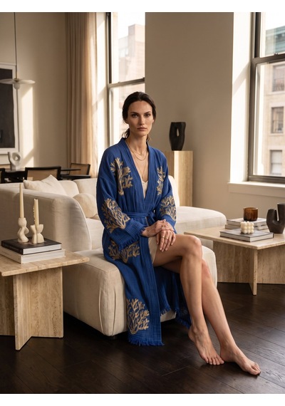 Brandsmiths Blue Ethereal Coral Kimono Sarı