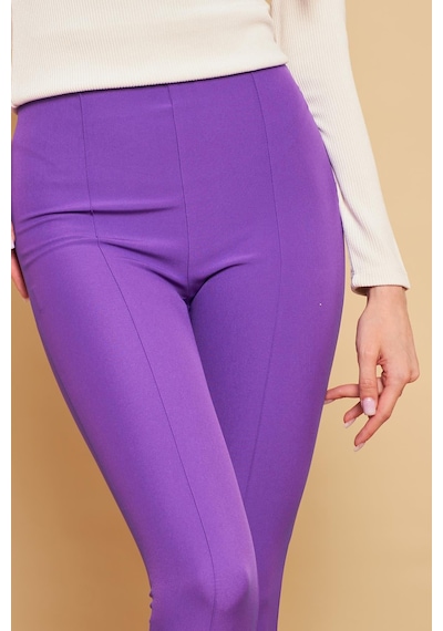 JUMENT Power Strech Likralı Dar Kesim Yüksek Bel Beli Lastikli Bilek Boy Kumaş Pantolon -eflatun JUMENT Power Strech Likralı Dar Kesim Yüksek Bel Beli Lastikli Bilek Boy Kumaş Pantolon -eflatun