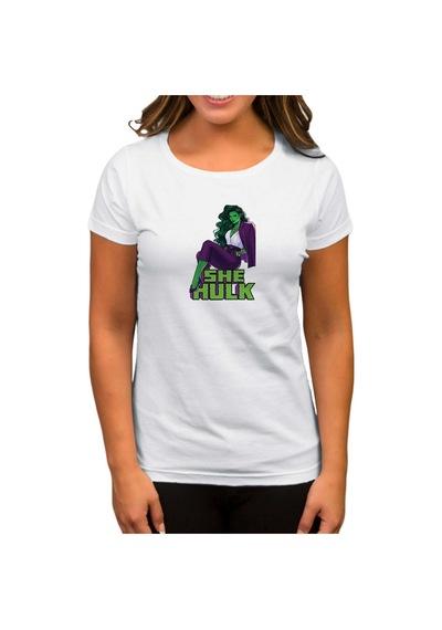 She Hulk Digital Beyaz Kadın Tişört Beyaz