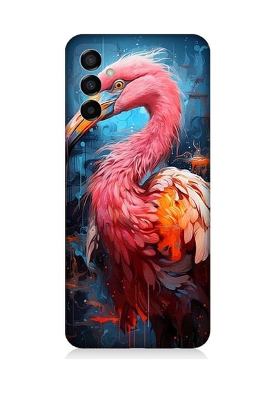 Samsung Galaxy M23 Uyumlu Pembe Albatros Kuş Desenli Silikon Kılıf