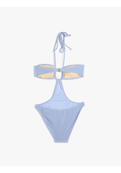 Koton Mayokini Halter Yaka Parlak Arkası Kopçalı Astarlı Lila 4sak20139mm Lila