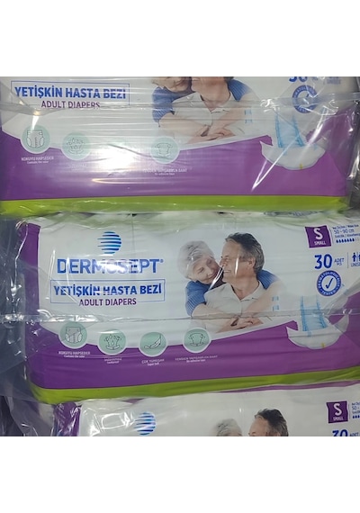 Dermosept Yetişkin Bel Bantlı Hasta Bezi S Small 120 Adet 30'lu 4 Paket S
