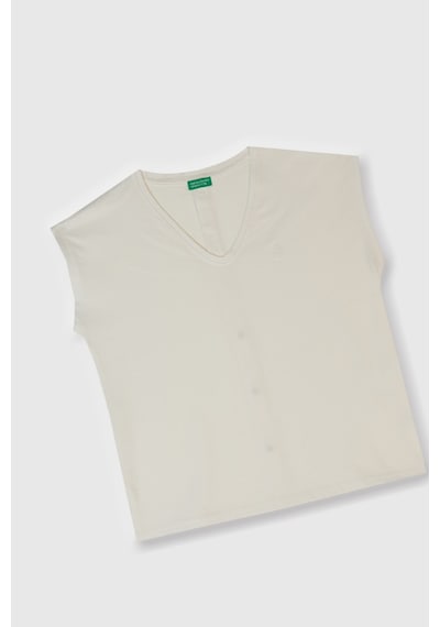 Benetton Kadın Tshirt Krem