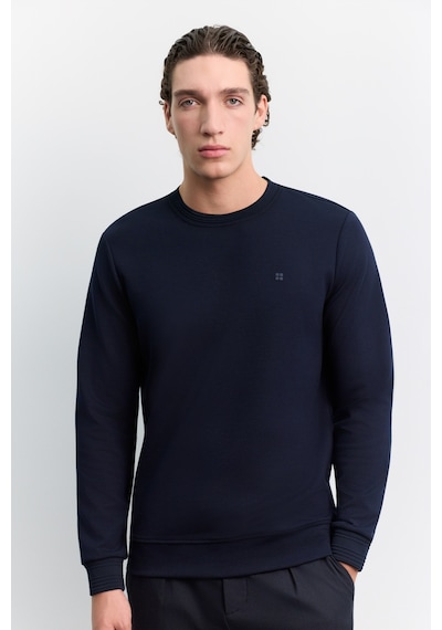 Avva Erkek Lacivert Bisiklet Yaka Kolay Ütülenen Regular Fit Sweatshirt B001035