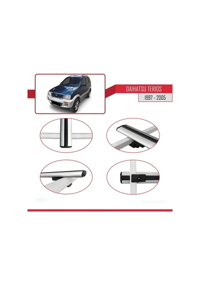 Daihatsu Terios 1997-2005 Arası İle Uyumlu Basic Model Ara Atkı Tavan Barı Gri 3 Adet