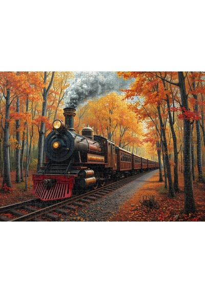 Nova Puzzle 1000 Parça Buharlı Sonbahar Yolculuğu Puzzle - Kara Tren
