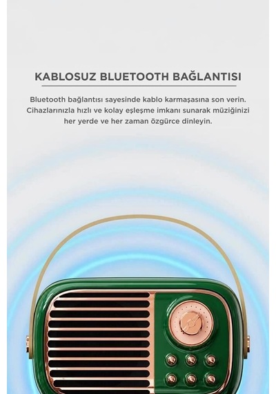 Özel Üretim Torima Bluetooth Hoparlör Bts-1956 Yeşil Hediyelik Dekor Taşınabilir