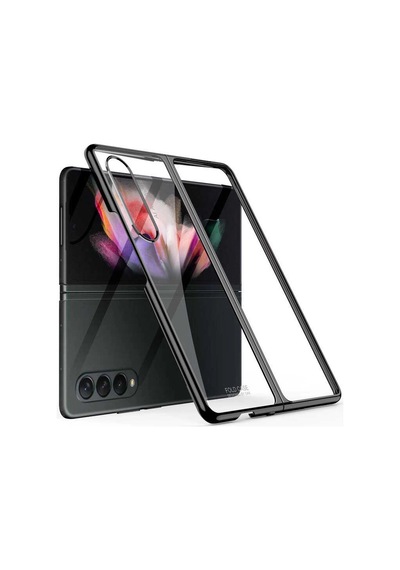 Galaxy  Uyumlu  Z Fold 3 Kılıf Zore Kıpta Kapak Siyah